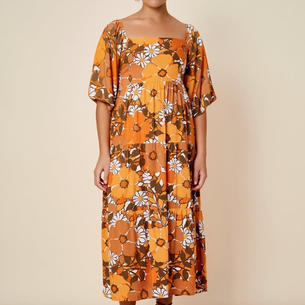 NWT Faithfull the Brand Kiona Midi Dress in Isola Floral